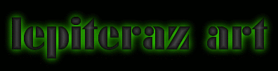 "lepiteraz art" spelt out with a lime green glow