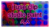 stamp that reads "i use clip studio paint"